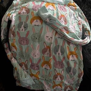 Mint little sleepies Bunny Print Long Sleeve Top